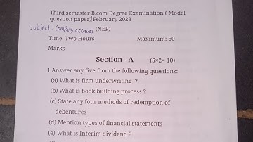 Company Accounts -1 #bcom #karnataka Kud notes model question paper March to April exam as per NEP.