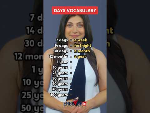 Days Vocabulary in English