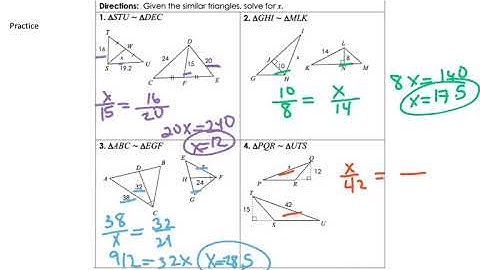 6.4 Day 2 Parts of a Similar Triangle