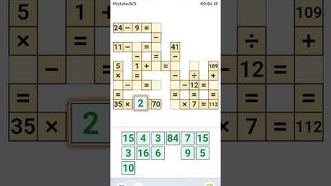 Playing a Cross Math gameplay. Mind game 