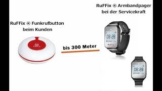 Ruffix Das Original Kundenruf System 2X Funkarmbandpager 1X Funkbutton