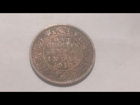 GEORGE V KING EMPEROR ONE QUARTER ANNA INDIA 1912