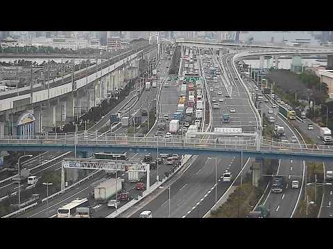 【LIVE】首都高 高速湾岸線 葛西付近・有明方向 ライブカメラ/Tokyo highway Live Camera 2026/07/13 01:00～