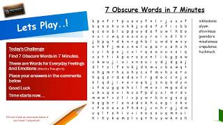 Let’s Play Word Search with a twist puzzle game. Find 7 Obscure Words in 7 Minutes. screenshot 5