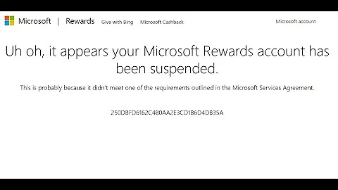Bing Suspended My Bing Microsoft Rewards. To Fix: Dashboard scroll down & click New Support Request