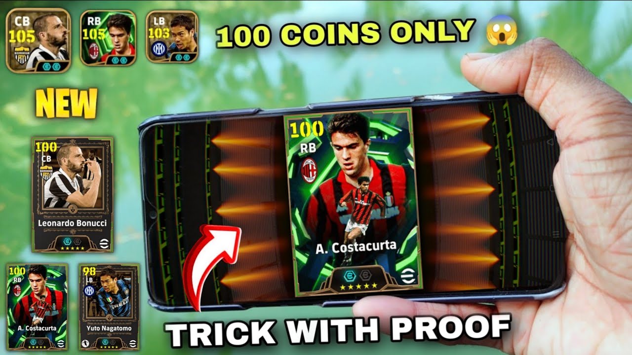 FIRST TRY EPIC COSTACURTA 106 😱💯 100 COIN TRICK TO GET BONUCCI,COSTACURTA,NAGATOMO 