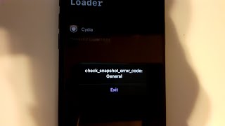 Cydia Error " Check_Snapshot_Error_Code: General " Ios 14.7.1-14.8