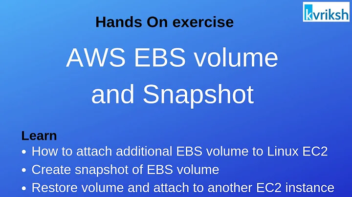AWS EC2 EBS Volume, Snapshot and Restore