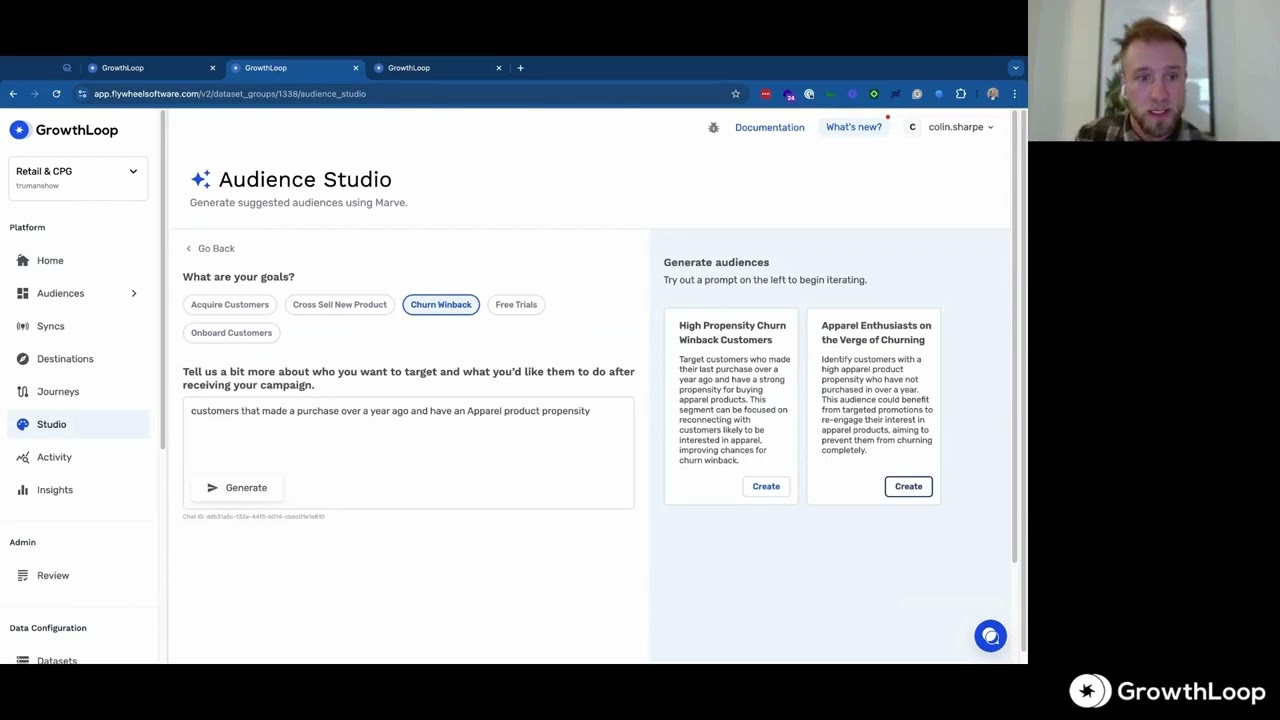 How to use AI to build an audience in GrowthLoop | Audience Studio and Marve