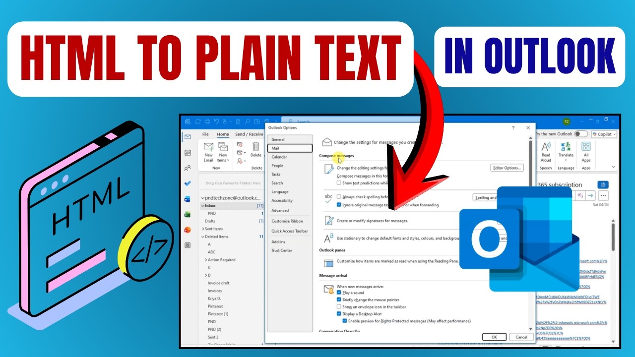 How To Change View Html To Plain Text In Outlook - YouTube