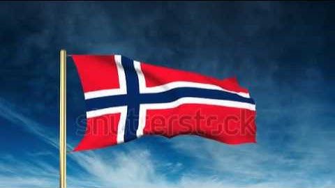 Norway flag slider style. Waving in the wind with cloud background animation Stock video by