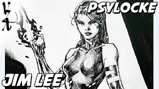 Jim Lee drawing Psylocke Full Body