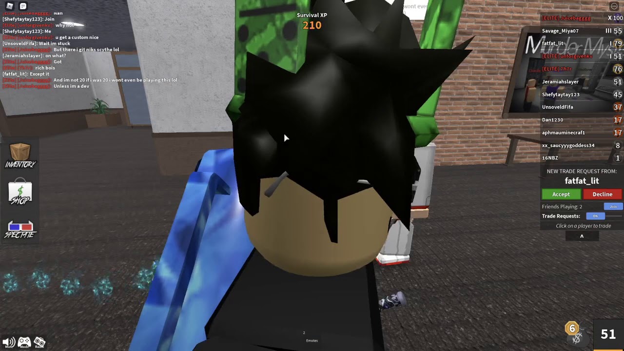 Ingame With Juicebagggg He Bought A Niks Scythe On Mm2 Youtube - roblox mm2 niks scythe