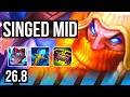 SINGED vs IRELIA (MID) | 5k gold comeback, 36K damage | EUNE Challenger | 26.8