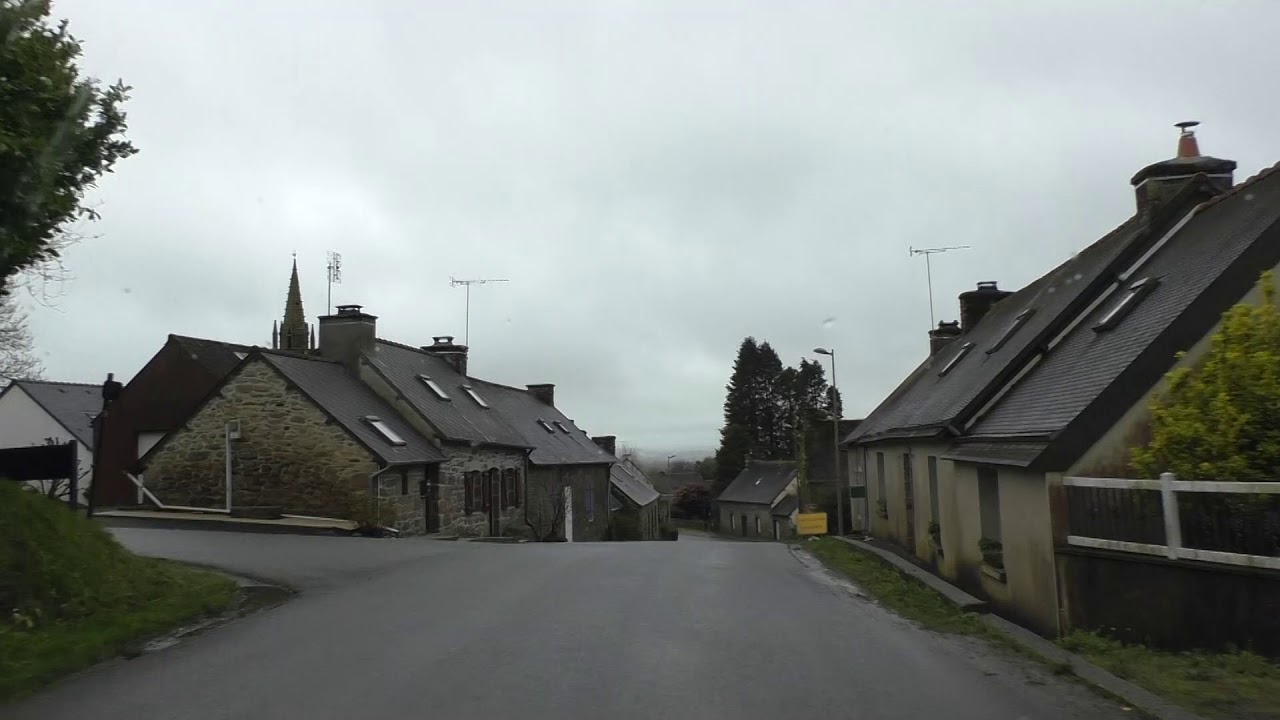 Driving From 22160 Le Croissant To 22110 Pempoul Éven, Rostrenen, Côtes d'Armor, Brittany, France