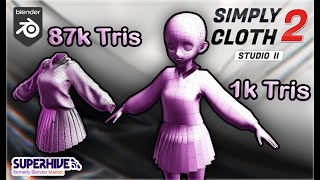 Mobile Game Clothes with 'Simply Cloth Studio 2.0' - Blender Addon