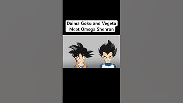 Daima Goku and Vegeta (SS4 Gogeta) Meet Omega Shenron #dragonball