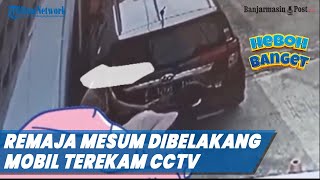 Aksi Tak Senonoh 2 Remaja di Belakang Mobil Terekam CCTV