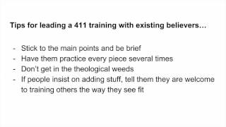 411 Tips for training existing believers
