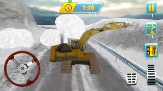 Snow Driving Rescue Plow Excavator Crane Operator | Level 9 | Android Gameplay screenshot 4