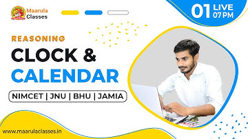 CLOCK & CALENDAR | L-01 | REASONING CLASS FOR NIMCET | JAMIA | JNU | BHU
