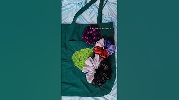 Thumbnail of Hand embroidery Tote bag & scrunchies..Check out my IG  for more..#embroidery #scrunchies #handmade
