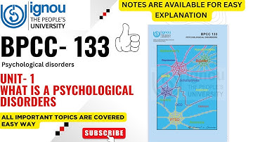 BPCC- 133 unit- 1 what is a psychological disorders #ignou #bpcc133 #bpcc #ignounotes #ignouexams