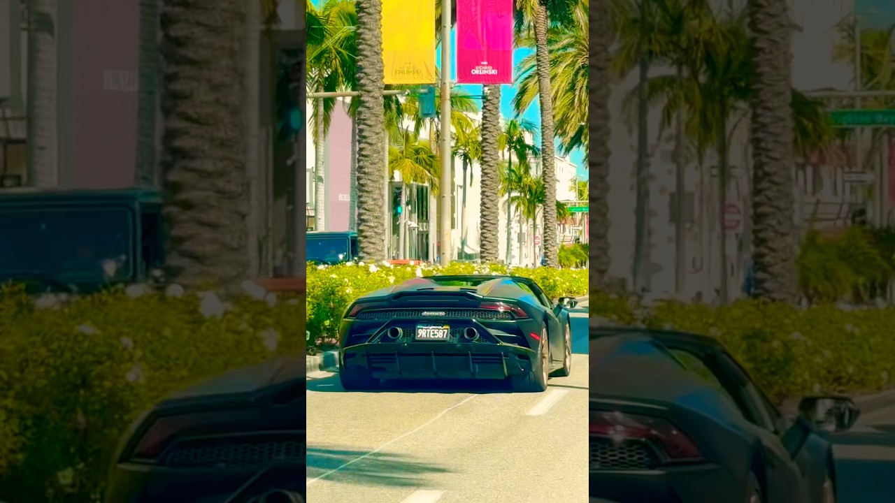 A Lamborghini on Rodeo Drive