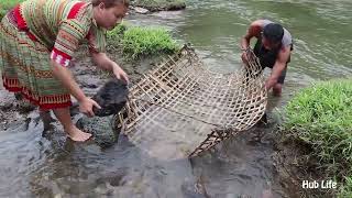 Full Videos: Catch Fish in Underground Hole - Solo Bushcraft Catch A Lot Of Fish