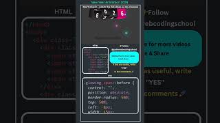 New Year 2026 Animation in HTML CSS &amp; JavaScript 🎆 | Coding Project #Shorts