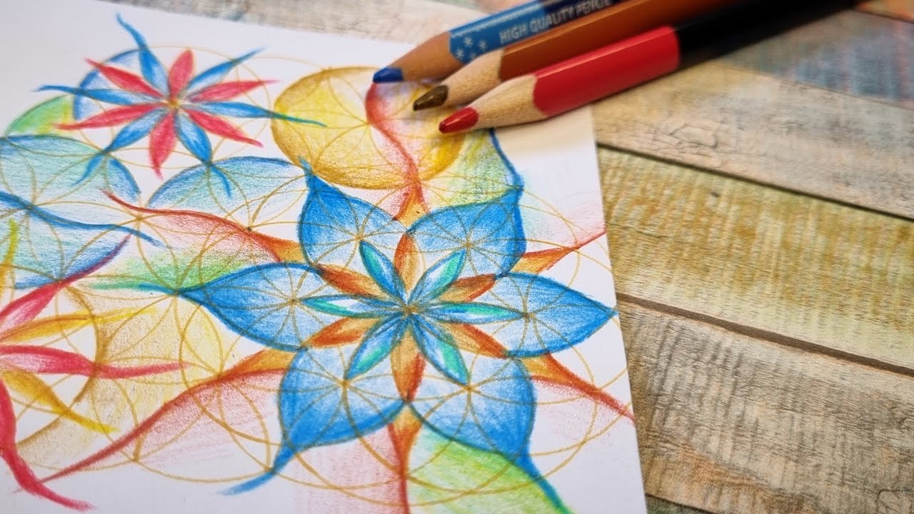 Flower of Life Transformation With Colored Pencils