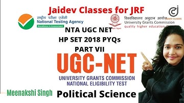 NTA UGC NET 2022  I HP SET 2018 PYQs PART VII I Meenakshi Singh