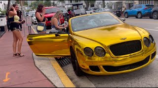 UBER PRANK African Prince in GOLD Bentley picking up GOLD DIGGERS on Miami Beach Part 3