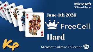 Microsoft Solitaire Collection - Daily Challenge - FreeCell Hard - June 4th 2026 - 2026-06-04