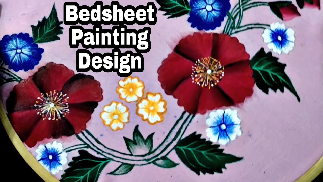 Bedsheet Painting Design Fabric Painting For Beginners 