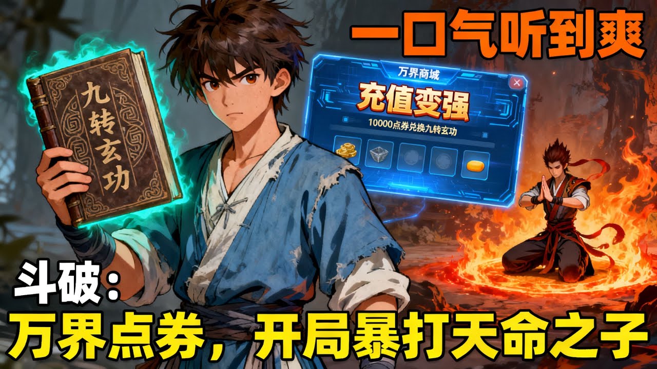 【已完结】《鬥破：萬界點券，開局暴打天命之子》穿成蕭家旁系窮子弟，金手指竟是充值變強的萬界商城！蕭炎還在練焚訣，我已氪金買下九轉玄功，這一世，天命之子的機緣和女神我全截胡#漫畫解說 #熱血#斗破苍穹
