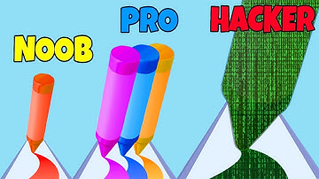 Crayon Rush 3D - NOOB vs PRO vs HACKER | Max Level in Math Games