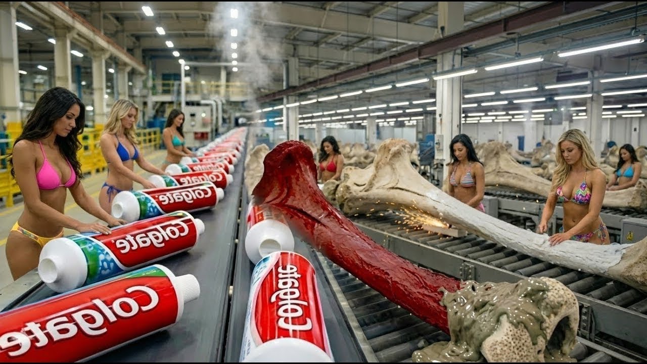 How Toothpaste Is Made from Animal Bones | Full ASMR Factory Process