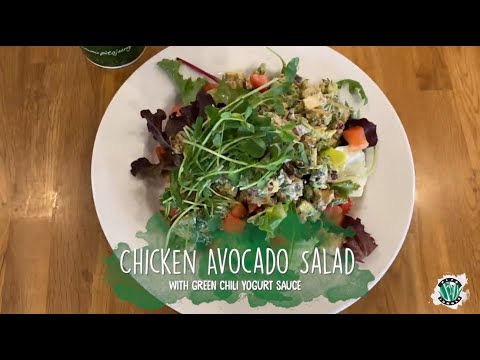 Chicken Avocado Salad with Green Chili Yogurt Sauce Recipe | Pita Jungle - video from Pita Jungle