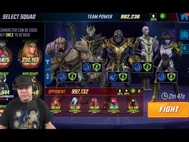 MSF Marvel Strike Force 7.2 TCP, 627 stp (black order), alltimeArena rank  =#1 - EpicNPC