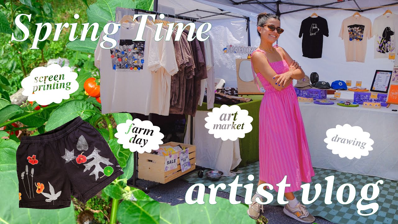 Spring Time Artist Vlog ✷ art market, drawing, screen printing, spring outings ✷