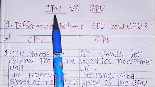Difference between CPU and GPU in hindi|CPU vs GPU|CPU and GPU difference|CPU और GPU के बीच अंतर.