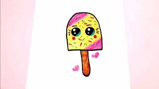 How to draw a cute ice cream رسم بوظة