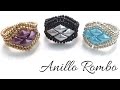 Anillo Rombo con Rocallas y DiamonDuo - Técnica Herringbone -