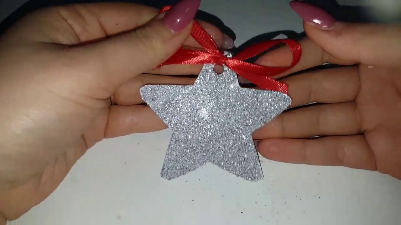 Decorazioni Natalizie Con Glitter.Diy Natale Decorazioni Fai Da Te Stella Glitter In Cartoncino Diy Christmas Youtube