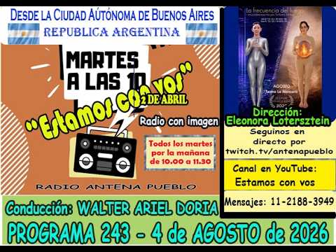 ELEONORA LOTERSZTEIN EN ESTAMOS CON VOS  - PROGRAMA 243 -  4 DE AGOSTO DE 2026