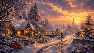 Cozy Winter Village TV Art 4K ❄️ 2 Hours Sunset River & Snow Ambience Frame TV / Relaxing