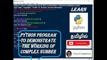 PYTHON PROGRAM TO DEMONSTRATE THE WORKING OF COMPLEX NUMBER