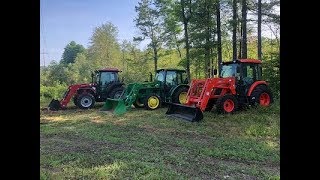 John Deere 5065e vs. Mahindra 6065 vs. Kioti RX6620   Utility Tractor Battle