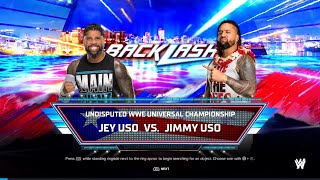 WWE2K24 Jey uso vs Jimmy uso for the Undisputed Universal Championship at BACKLASH